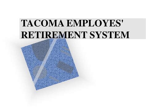 city of tacoma employee benefits|Tacoma Employees’ Retirement System .